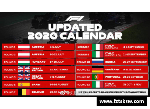 F1发布2020赛季赛历：22场分站赛创历史，中国站4月19日举行